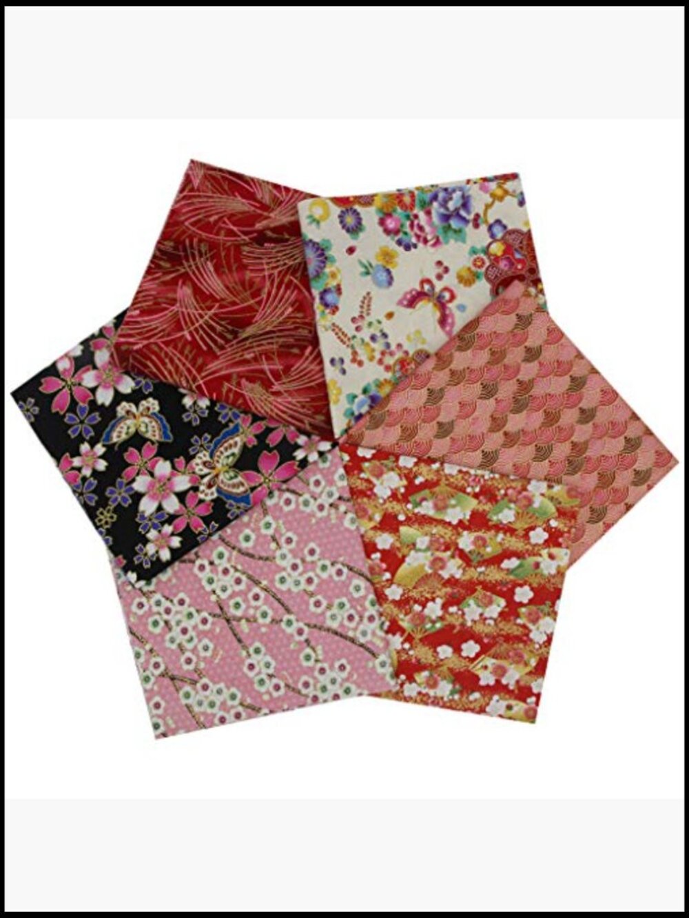 Floral Cotton Fabric Squares Patchwork Bundle, Sewing Quilting Diy Decor View 3